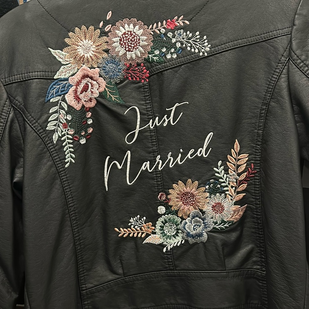 Floral Leather Jacket size small